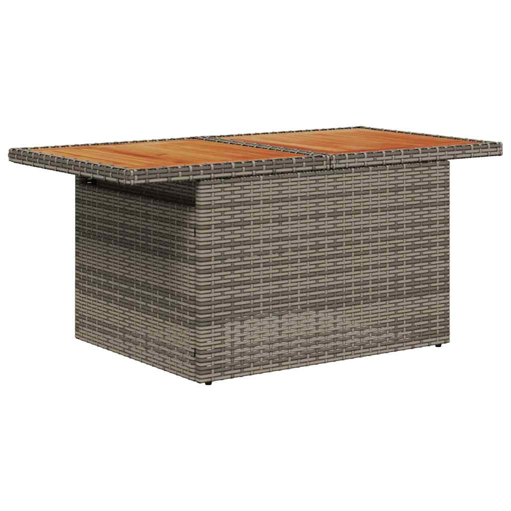 Garten-Sofa-Set mit Speicher 10 pcs Grau Poly Rattan